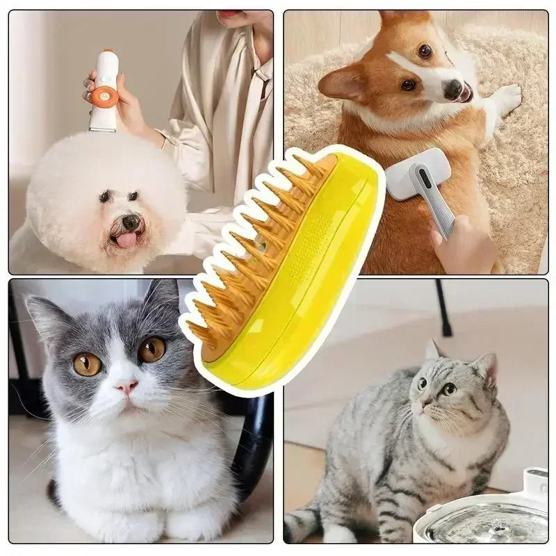 Cat Steam Brush Steamy Dog Brush 3 in 1 Electric Spray Cat Hair Brushes for Massage Pet Grooming Comb Hair Removal Combs