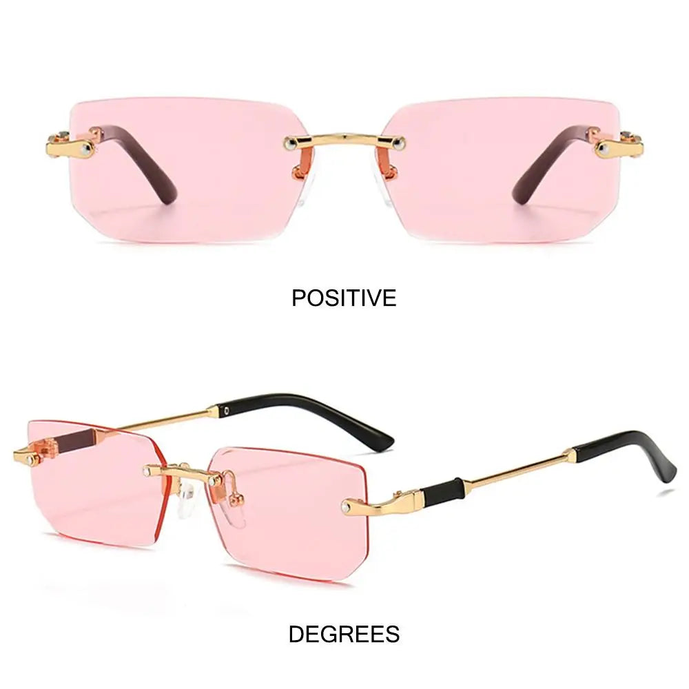 UV400 Rimless Rectangle Sunglasses Fashion Y2K Frameless Sun Glasses Shades for Women & Men