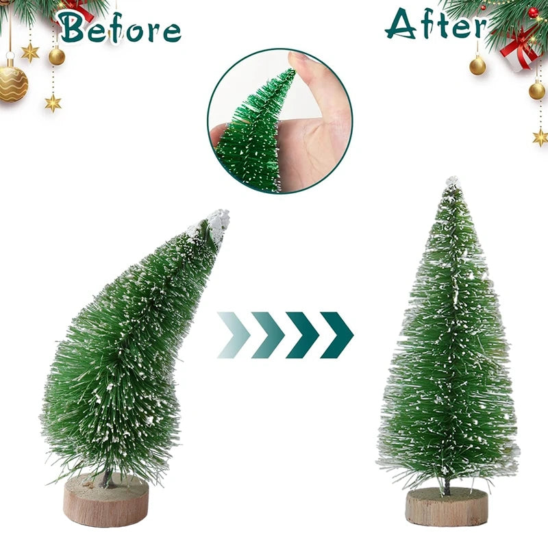 Mini Artificial Christmas Tree Christmas Decorations for Home 2024 Small Sisal Xmas Ornaments Navidad New Year Table Decor 2025