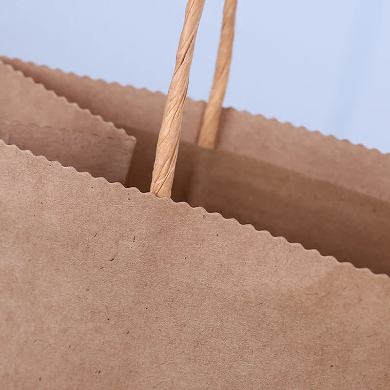 Bulbusbow Kraft Paper Bags with Handles - 10/25/50 pcs Gift Packing Bags for Weddings, Birthdays, and Special Occasions