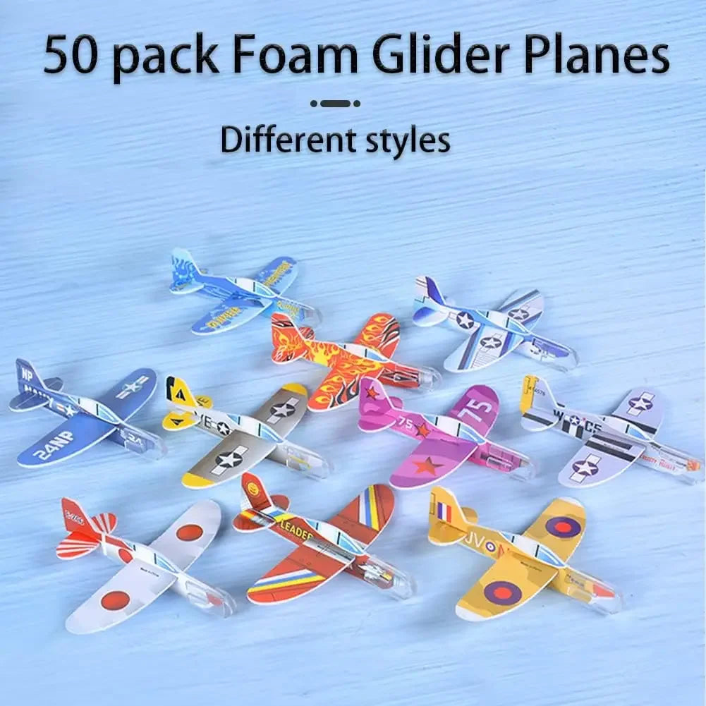 10/200Pcs Kids Party Supplies DIY Multicolor Foam Airplane Boys Birthday Party Souvenirs Pinata Filler Kindergarten Prize Toys