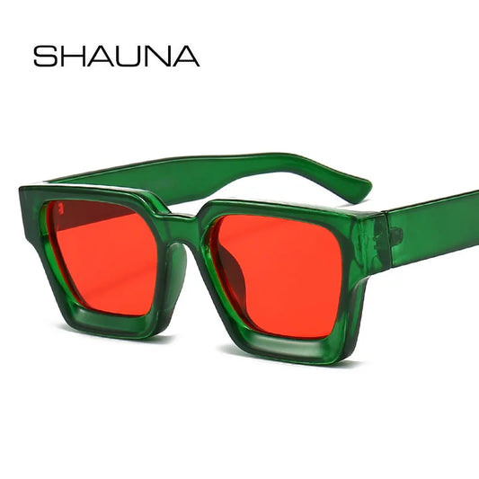 SHAUNA Ins Popular Women Square Sunglasses Retro Men Tinted Shades UV400