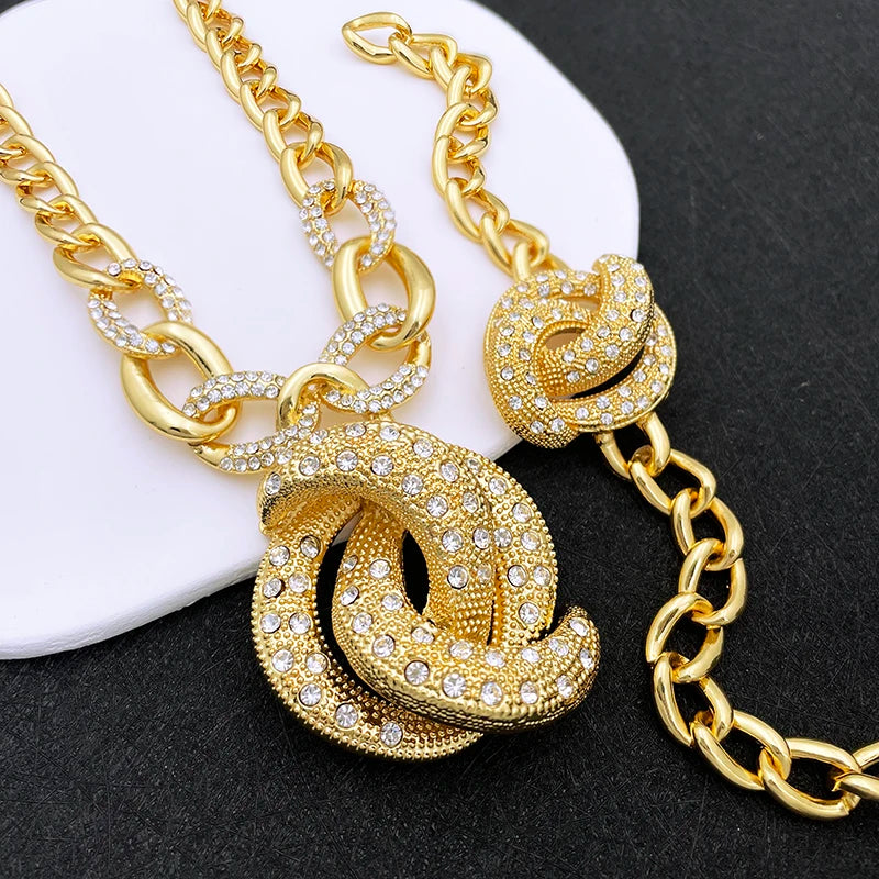 Dubai Nigeria Trending Jewelry Set For Women Luxury Design 18K Gold Plated Necklace Earrings Ring Bracelet Wedding Party Gift