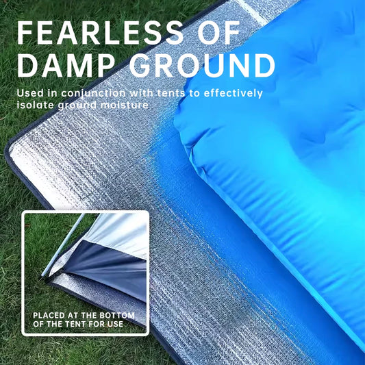 Outdoor camping moisture-proof mat, double-sided aluminum film beach sleeping mat, thickened moisture-proof tent floor mat