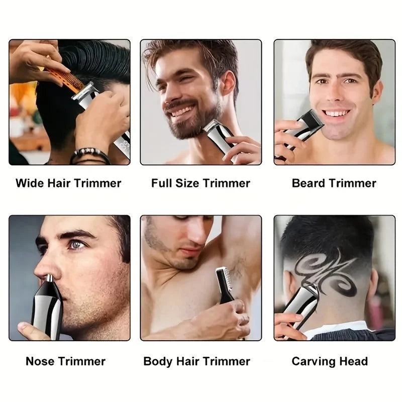 Kemei Professional Multifunction Beard Hair Trimmer Waterproof 6 In 1 Hair Clipper Electric Razor for Men Grooming Kit KM-8508