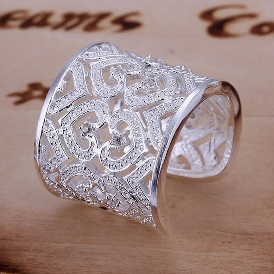 factory price 925 Sterling silver Ring Jewelry noble Charms women lady crystal gorgeous wedding party