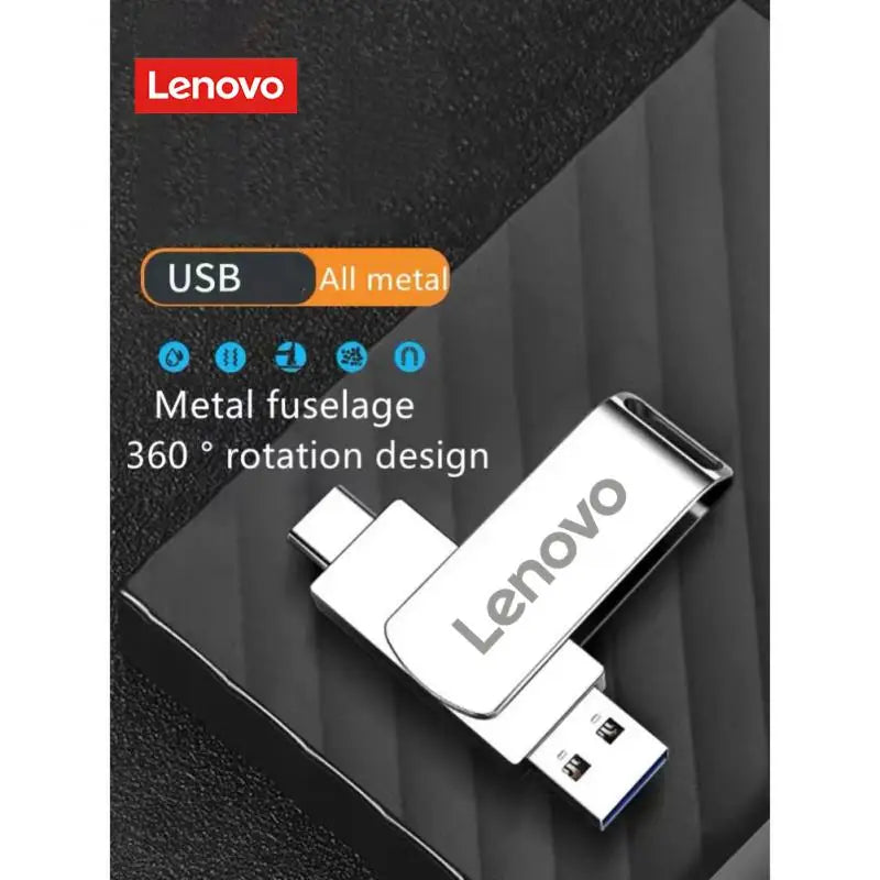 Lenovo 16TB 3.0 USB Flash Drive Metal High-Speed Pen Drive 2TB 512GB Waterproof Type-C Usb PenDrive For Computer Storage Devices