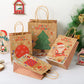 StoBag, Merry Christmas, Reusable Kraft Paper Bags, for packing gifts, goodies, Santa, Snowman pattern, Party Supplies, 12/30pcs