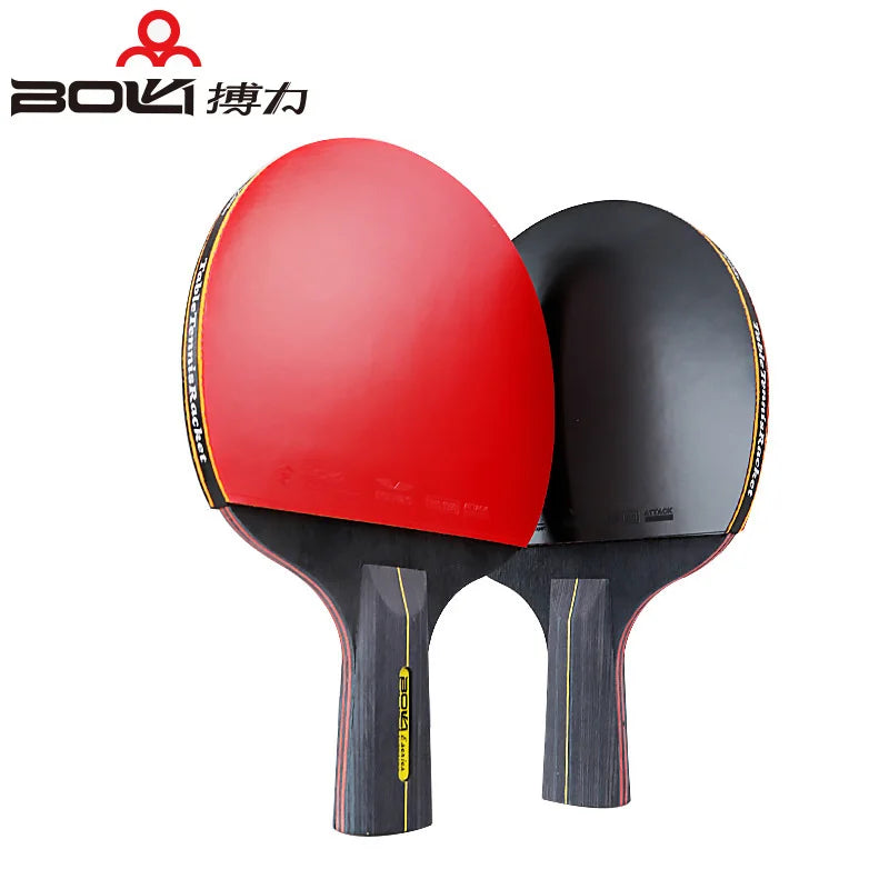 BOLI Professional 5/6 Star Table Tennis Racket Offensive 2 Pcs Ping Pong Paddle with Fine Elasticity