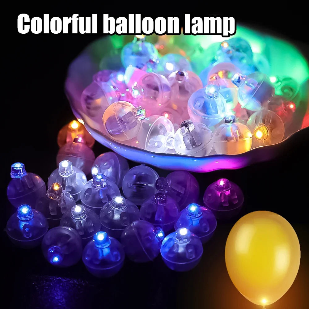 LED Balloon Light 17mm Colorful Glowing Ball Round Luminous Balls DIY Home Xmas Wedding Party Birthday Illuminating Decoration