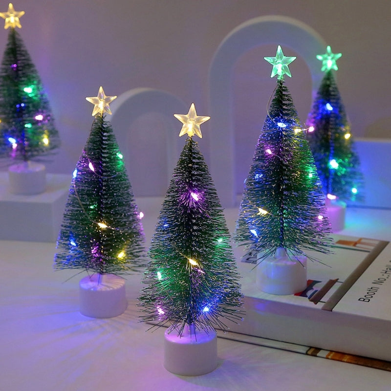 17cm LED Mini Christmas Tree with Multicolor String Lights Small Christmas Tree