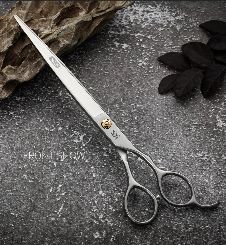 Fenice Professional 7.0 /7.5 inch pet grooming in dog hair trimmers scissors serrated blade dog cutting grooming shears