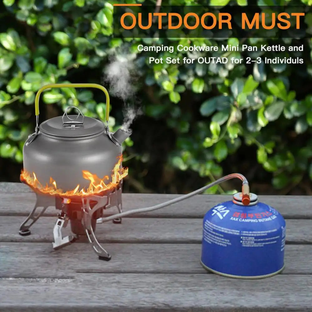 Camping Cookware Set Aluminum Portable Outdoor Tableware Cookset Cooking Kit Pan Bowl Kettle Pot Hiking BBQ Picnic Equipment