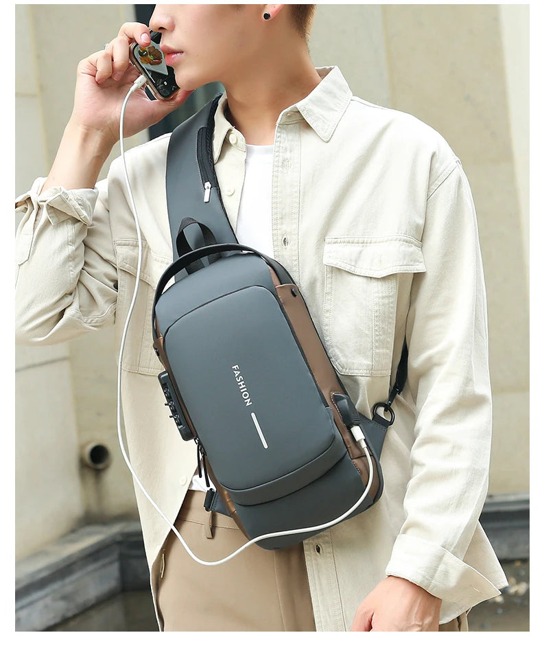 Fashion Men's Chest Bag Waist Packs High Quality Oxford Crossbody Bag Chest Pack Anti-theft Design Men's Handbag Shoulder Bag