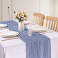 Set of 3 Semi-Sheer Dusty Blue Table Runner Gauze Cheesecloth Table Setting Dining Wedding Party Christmas Arches Cake Decor