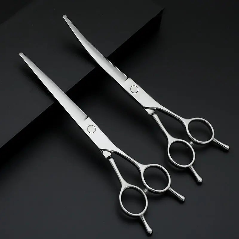 Pet Grooming Scissors Dog Hair Professional Trimming Scissors Set Teddy Haircutting Bent Scissors Pet Clippers Portable Sets