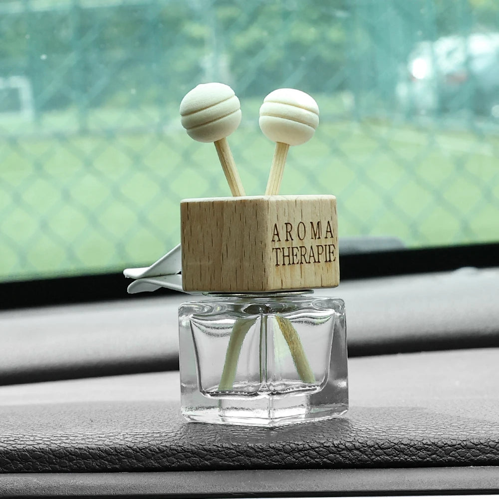 Car Fragrance Empty Glass Bottle Clip Cute Car Air Freshener Bottle Perfume Clip Air Vent Outlet Aromatherapy Auto Accessories