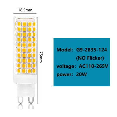 G9 led 9W 12W 15W 20W AC110V 220V   led lamp  SMD 2835 LED g9 cold /warm/natural light  Replace 30/40W halogen lamp light