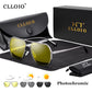 CLLOIO Anti-glare Day Night Vision Glasses Men Women Polarized Driving Sun Glasses Square Aluminum Photochromic Sunglasses UV400