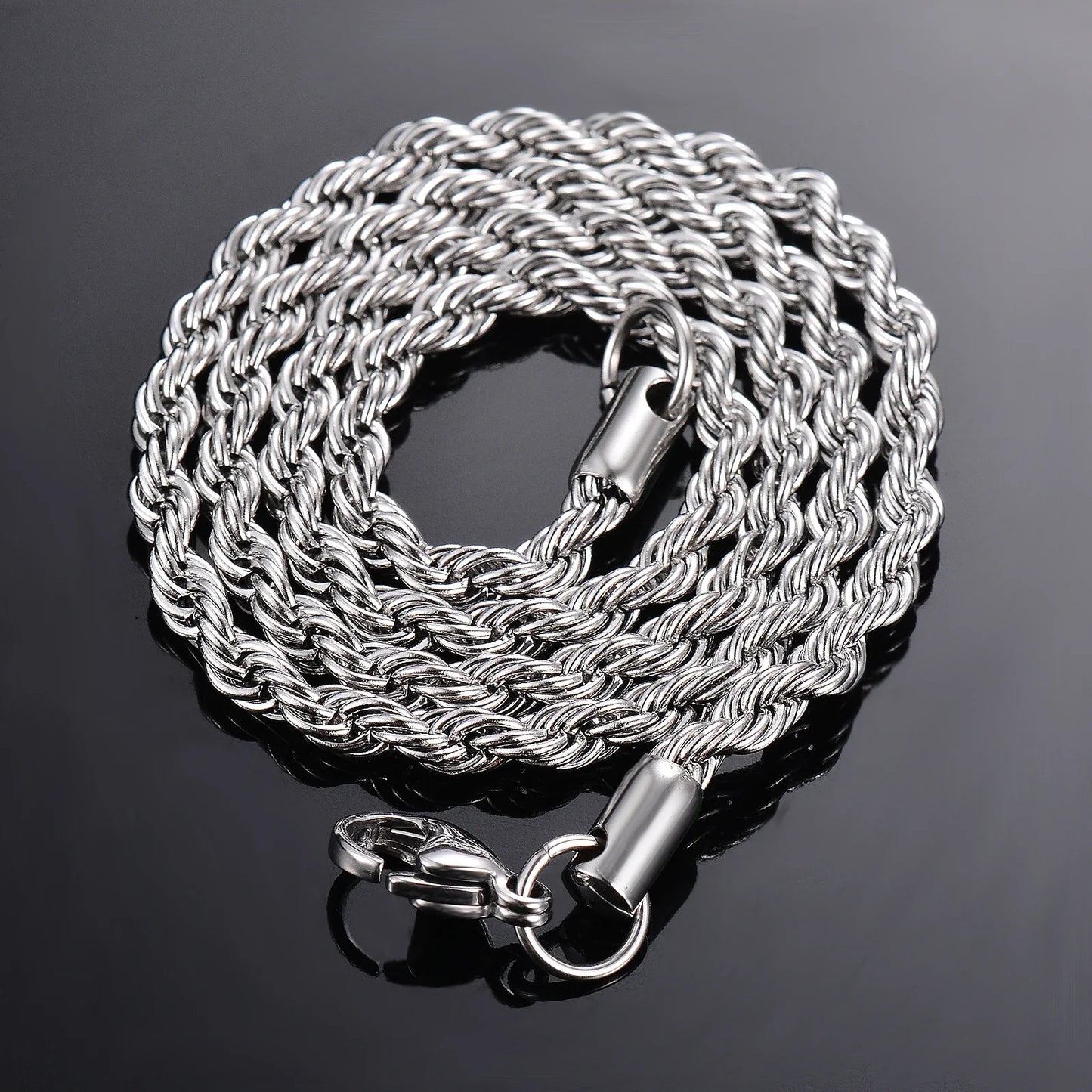 925 Sterling Silver Rope Chain Necklace – Unisex Fine Jewelry | Bulbusbow