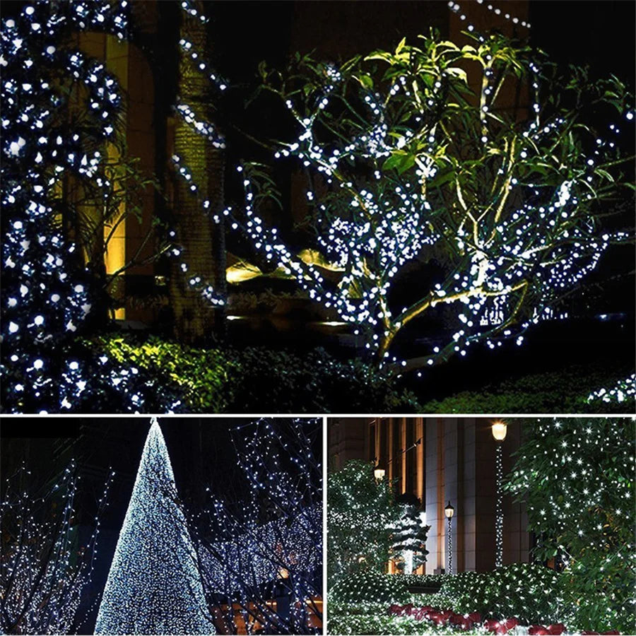 20M 30M 50M Waterproof LED String Lights Outdoor 8 Modes Christmas Garland Fairy Lights for Garden Party Wedding Xmas Tree Decor