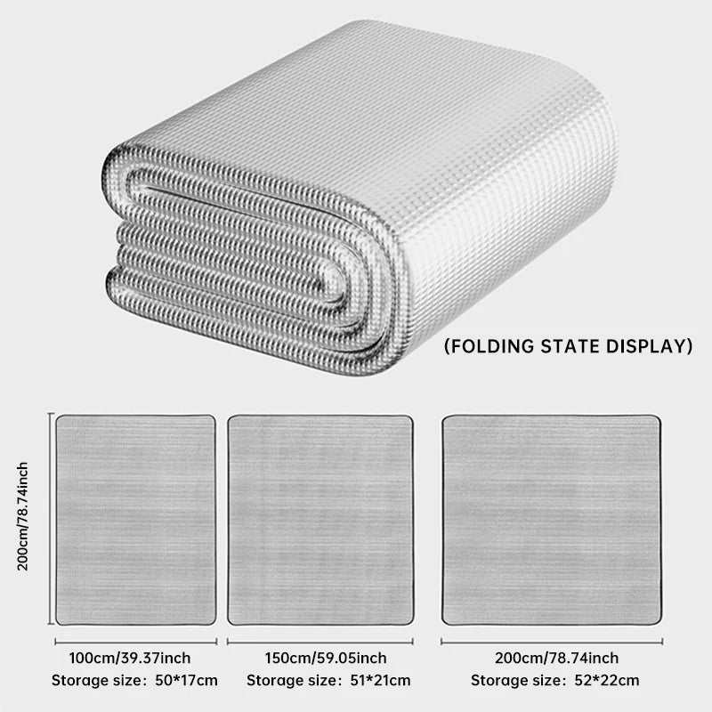 Outdoor camping moisture-proof mat, double-sided aluminum film beach sleeping mat, thickened moisture-proof tent floor mat