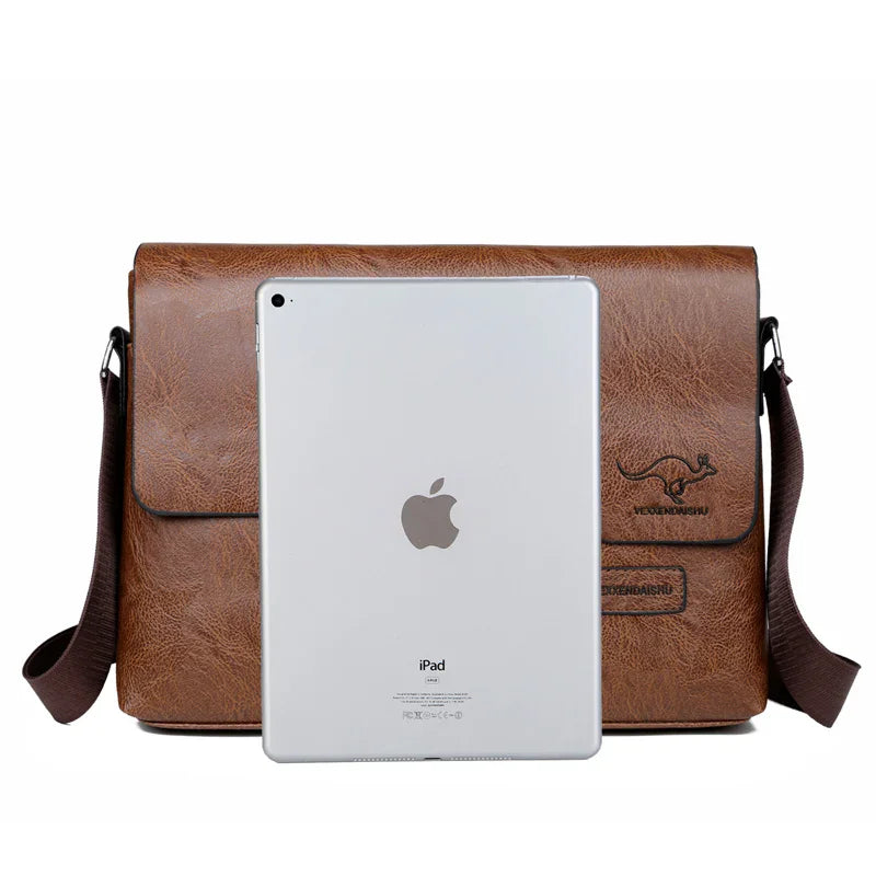 Luxury Brand Men Shoulder Bag For IPAD Leather Business Handbag Men Messenger Bag Large Side Sling Bag Fashion Man Crossbody Bag