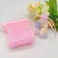 100pcs Pink Gift Bag Drawstring Organza Pouch for Wedding Favors Sachet Jewelry Packaging Storage Candy Christmas Party Supplies