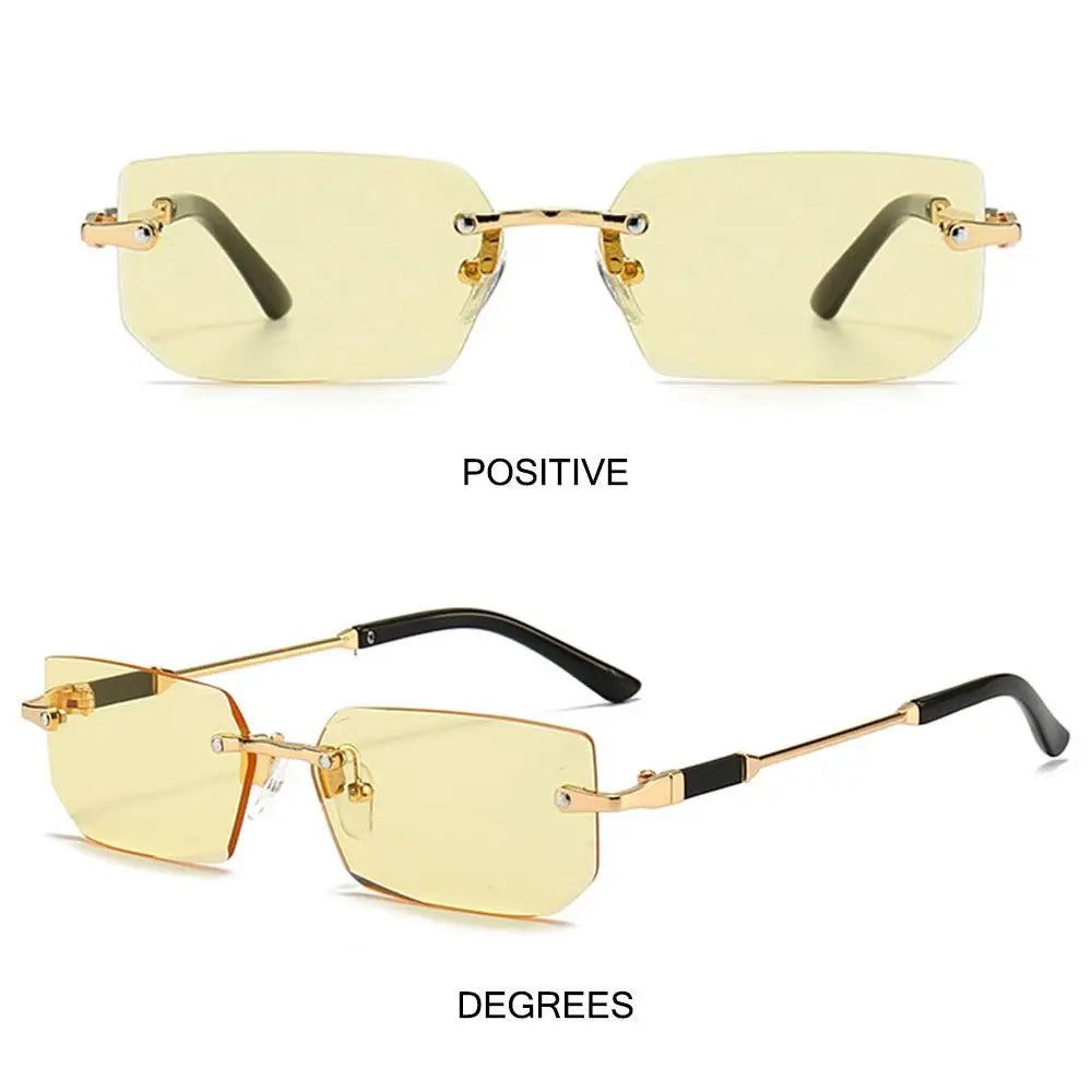 UV400 Rimless Rectangle Sunglasses Fashion Y2K Frameless Sun Glasses Shades for Women & Men