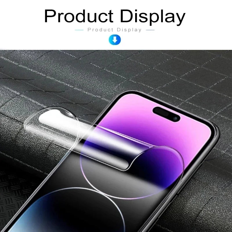 5Pcs Hydrogel Film For iPhone 14 13 12 11 15 Pro Max 8 16 Plus Full Cover Screen Protector For iPhone 13 Mini X XS MAX Not Glass