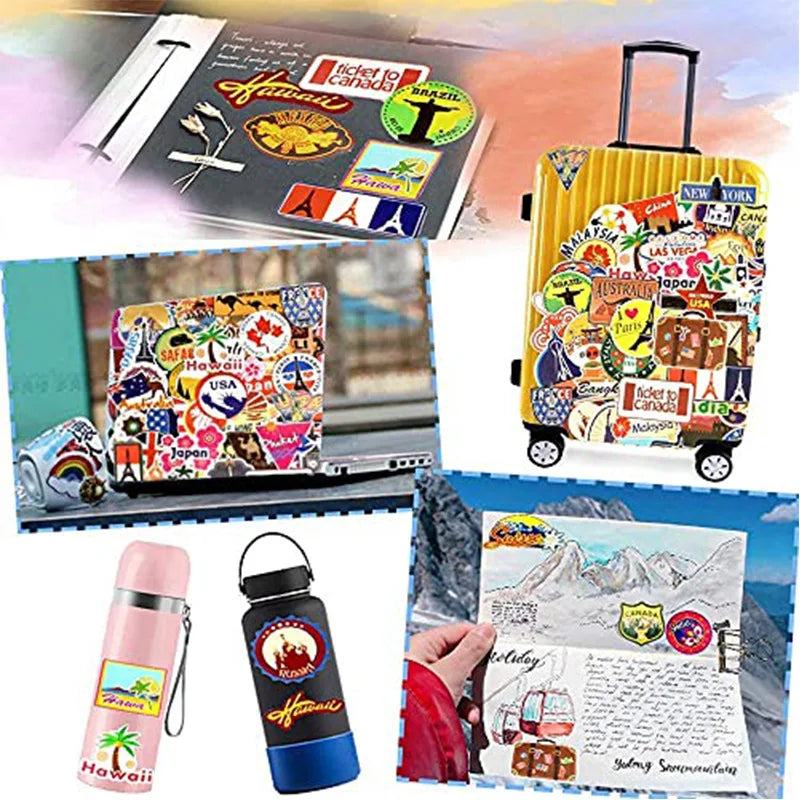 50pcs Funny Caution Sign Stickers Waterproof Desk Car Sticker Personalized DIY For Luggage Cup Skateboard