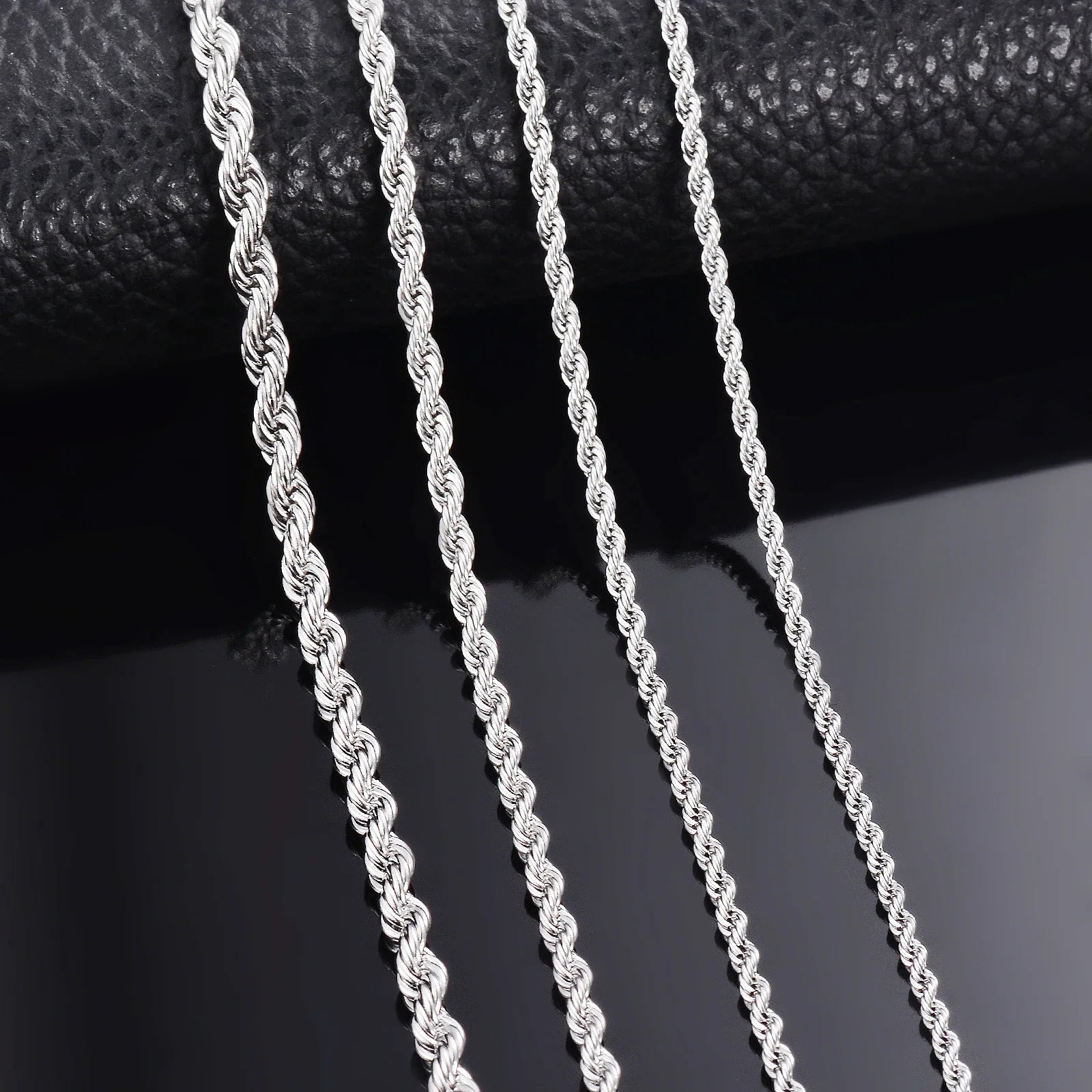 Bulbusbow 925 Sterling Silver Rope Chain Necklace in 3mm Width