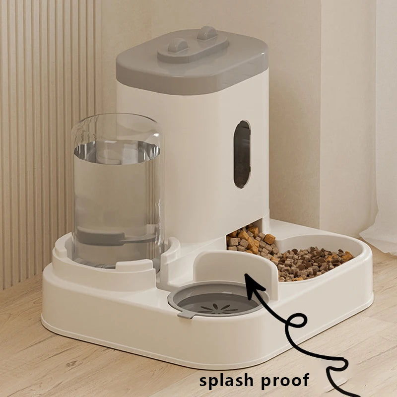 Automatic Cat Feeder Water Dispenser Set 2 In 1 Large Capacity Cat Dog Food Feeding Bowl Pet Water Fountain Cat Accessories