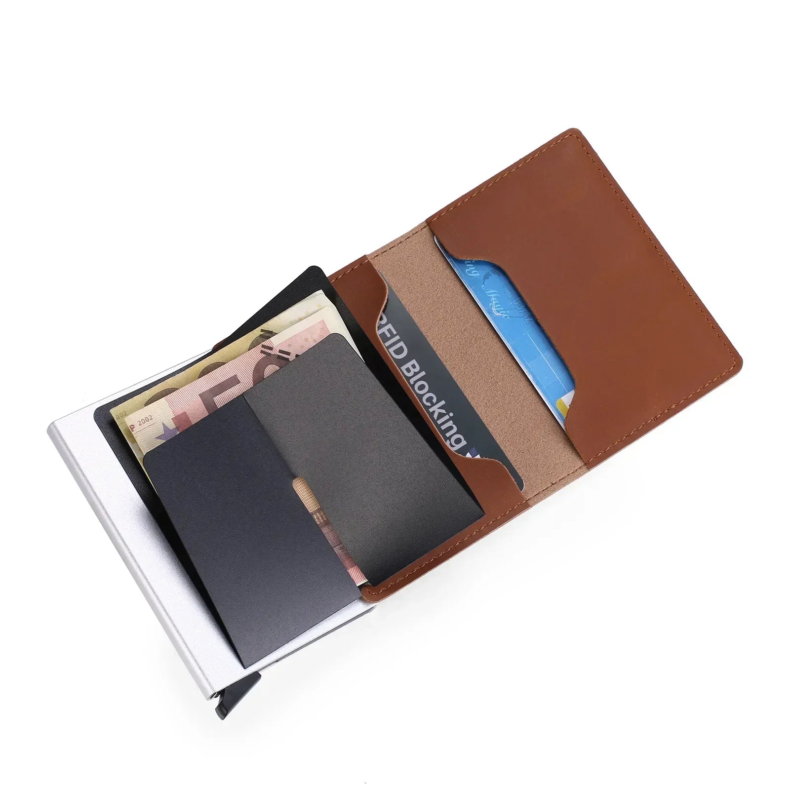 Men Smart Wallet Credit Bank Card Holder Fashion Purse Aluminum Alloy Business Casual Mini Wallet Brand Purse