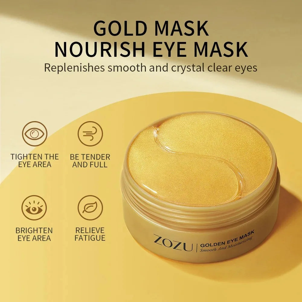 Bulbusbow 120pcs Avocado Golden Collagen Eye Mask Anti Dark Circles Removal Eye Bags Moisturizing Firming Eye Patches Skin Care Products