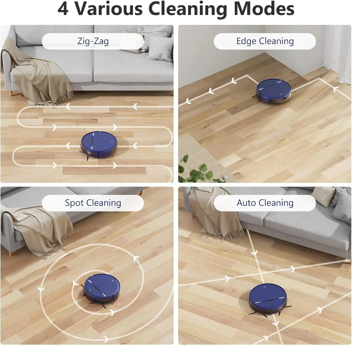 Vacuum and Mop Combo,  Robotic Vacuum Cleaner with Schedule, 2 in 1 Mopping Robot Vacuum with Water Tank an