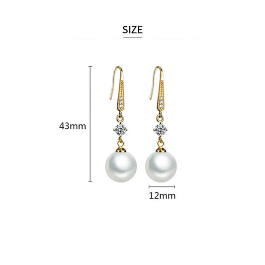 2023 new fashion s925 sterling silver gold freshwater pearl pendant earrings women's simple classic bridal wedding jewelry