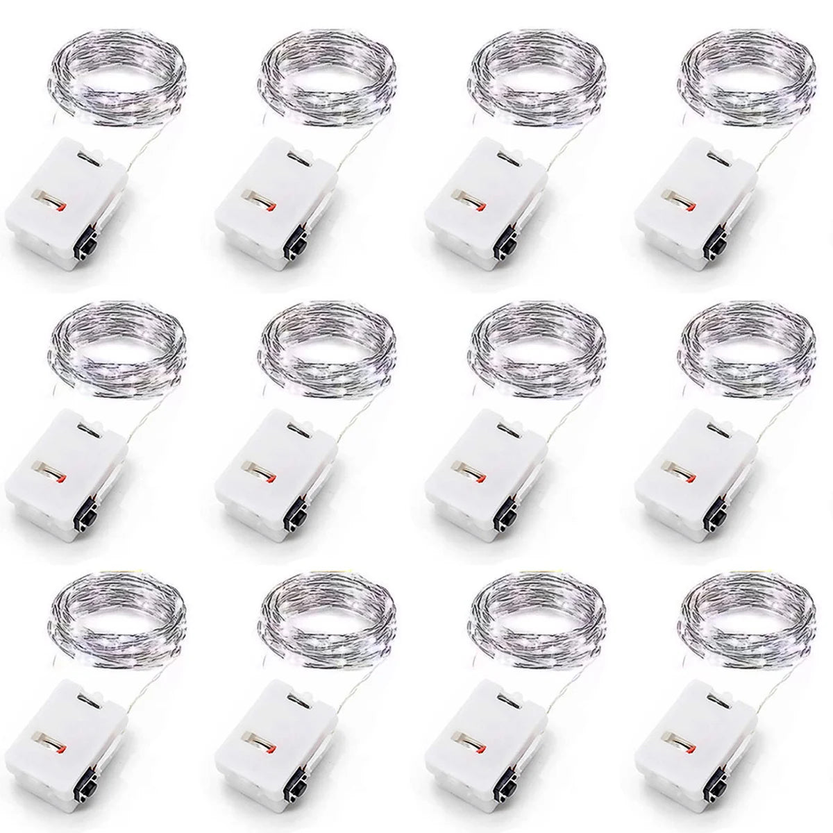 Bulbusbow 20 Pack Battery Powered Silver Copper Wire Fairy Lights