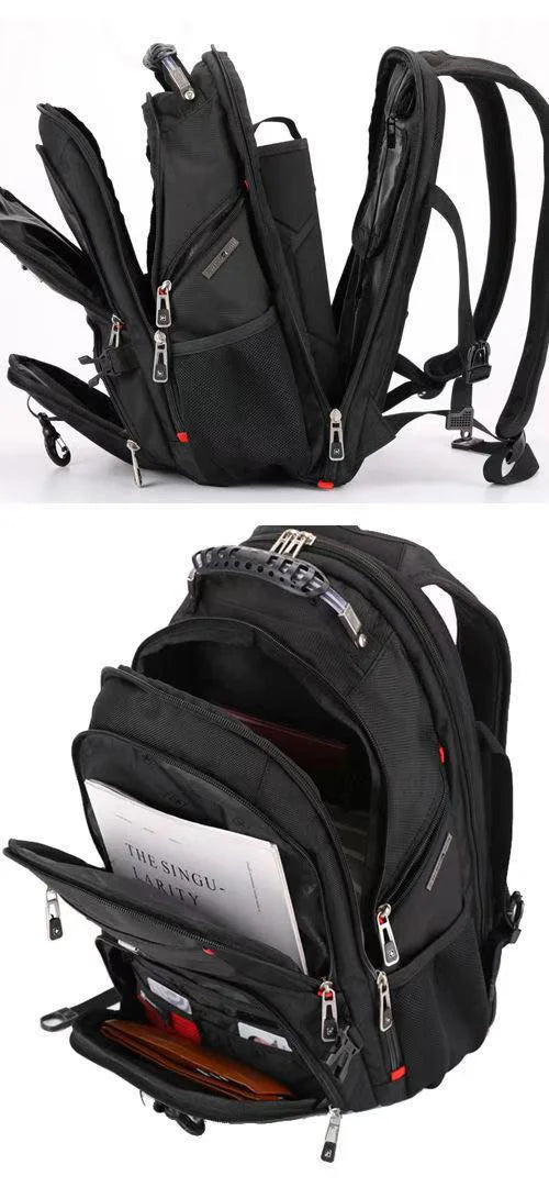 Swiss-Multifunctional bags Durable 17 Inch Laptop Backpack, Travel Bag,College Bookbag,USB Charging Port,Water Resistant