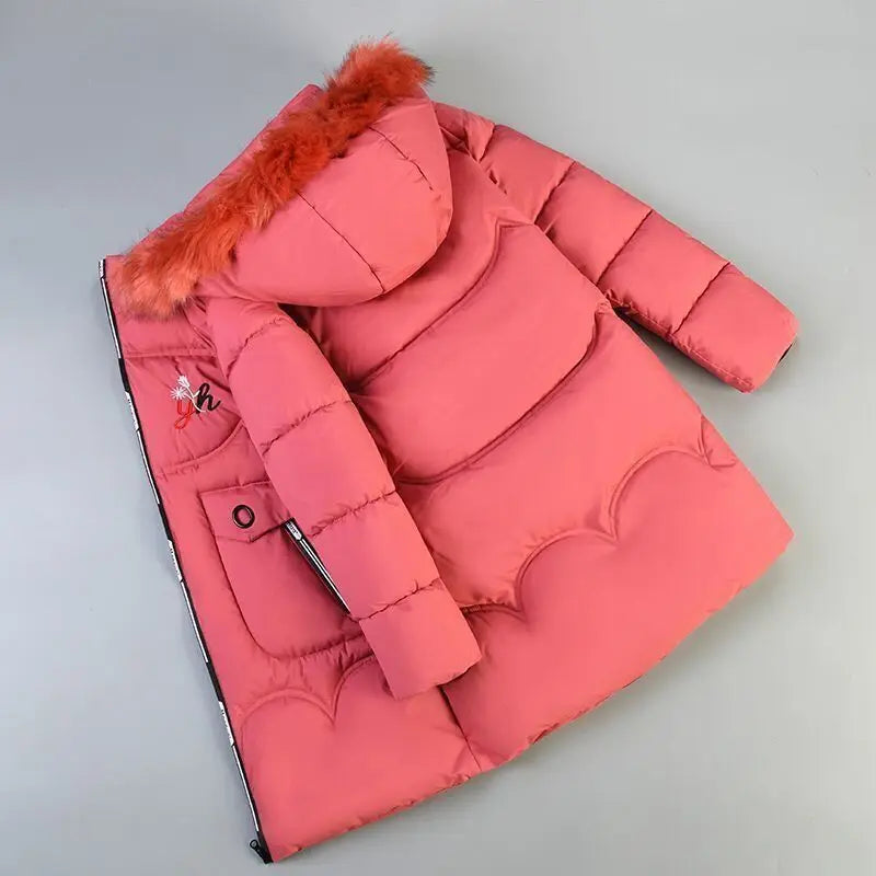 Children Down Coat Winter Teenager Thickened Hooded Cotton-padded Parka Coat Kids Warm Long Jackets Toddler Kids Outerwear