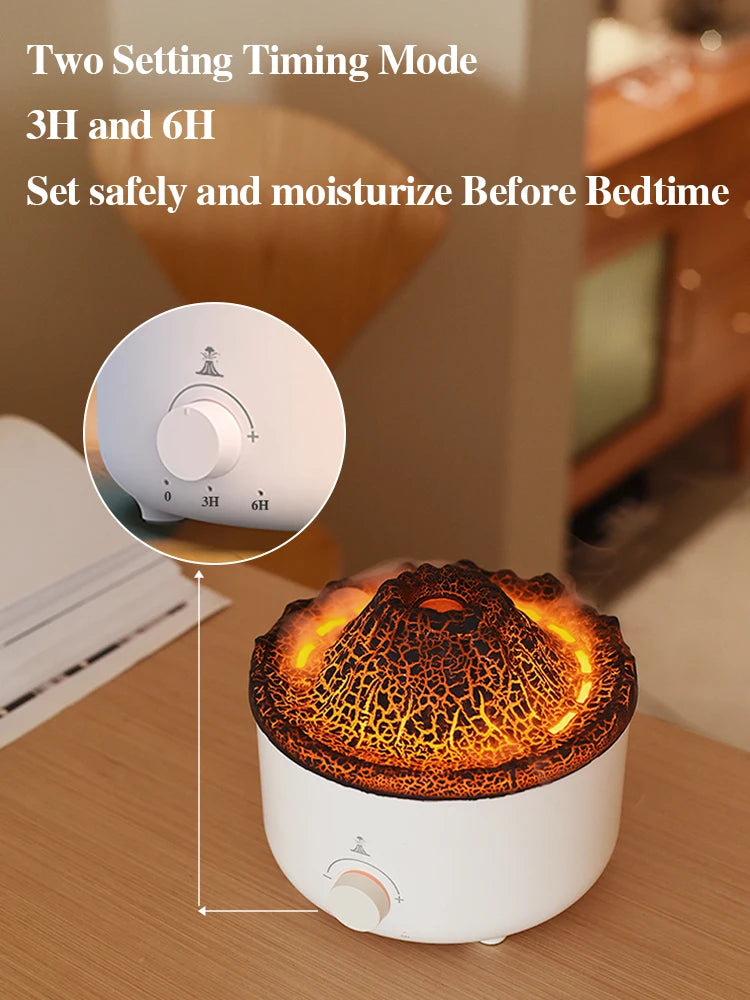 Volcano Fire Flame Air Humidifier Aroma Diffuser Essential Oil with Remote Control Jellyfish for Home Fragrance Mist Mak Smoking