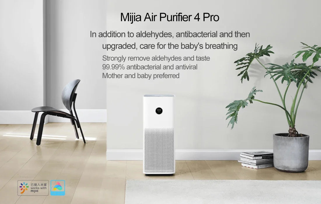 New Xiaomi Air Purifier 4 Pro Smart Household Sterilizer OLED Touch Screen Display Air Purifier Ozone Generator HEPA Filter