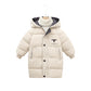 Children's hooded cotton jacket, medium length windproof jacket, warm, cold proof, solid color, winter, new fashionable down jac