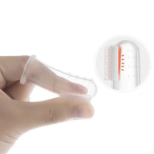 Silicone Soft Pet Finger Cuff Toothbrushes Dog Brush Bad Breath Tartar Teeth Care Tool Cat Cleaning Scrub Silicagel Pet Supplies