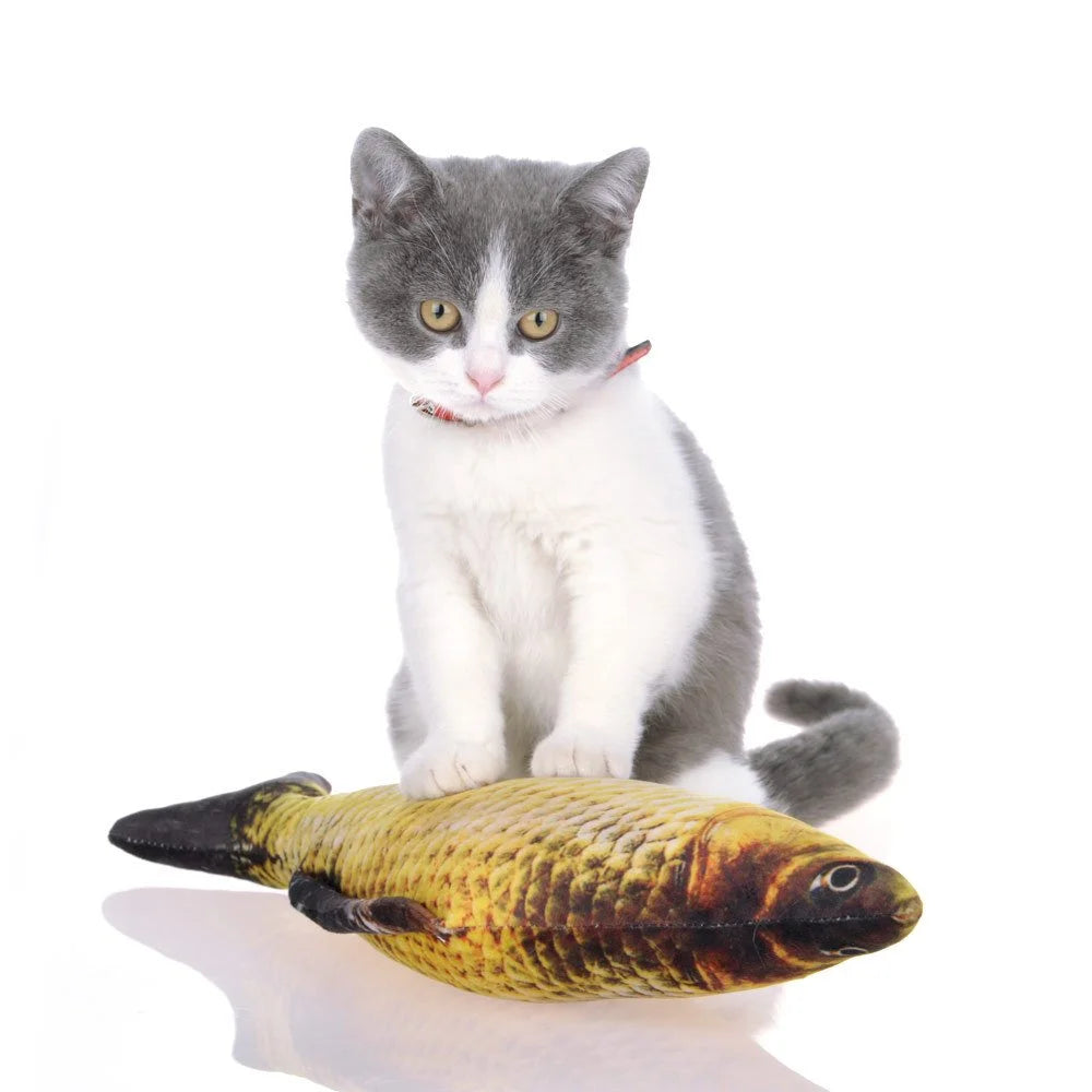 Cat Toy Training Entertainment Fish Plush Stuffed Pillow 20CM Simulation Fish Cat Toy Fish Interactive Pet Chew Toys