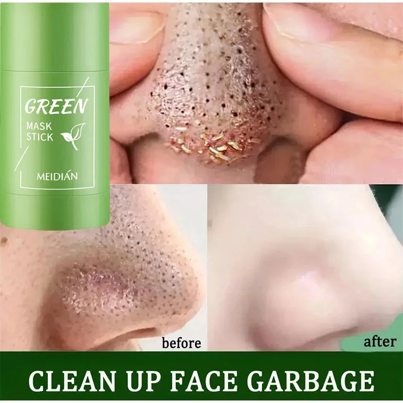 Blackhead Remover Acne Skincare Green Tea Mask Deep Clean Stick Mask Facial Dispel Acne Blemish Shrink Pore Skin Exfoliate Cream