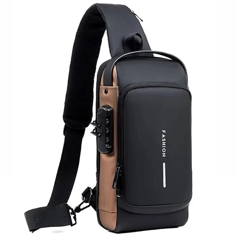 Men's Multifunction Anti-theft USB Shoulder Bag Man Crossbody Cross Body Travel Sling Chest Bags Pack Messenger Pack for Male