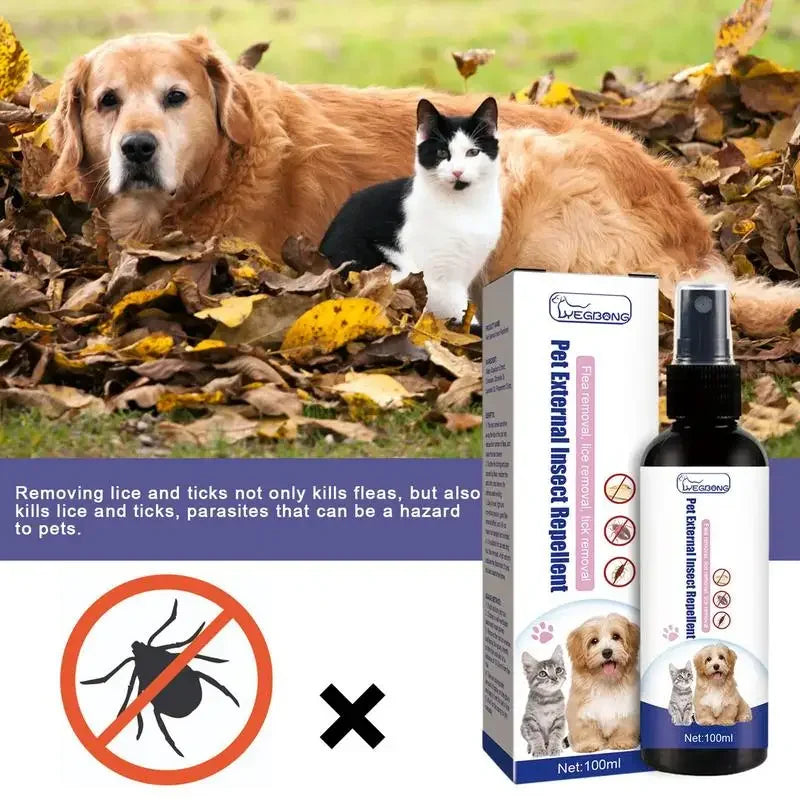 100ml Pet Dog Cat Anti Flea Drops Insectcide Flea Lice Insect Safe for Home and Cats Dogs Prevent Ticks