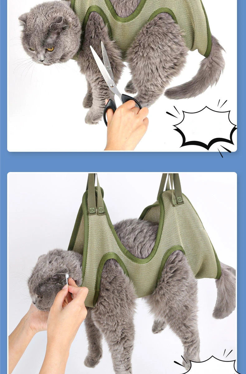 Cat Grooming nail cutting anti scratch bite fixed bag bath Trimming Restraint Bag Pet Beauty hammock hanging Pet Supplies Set