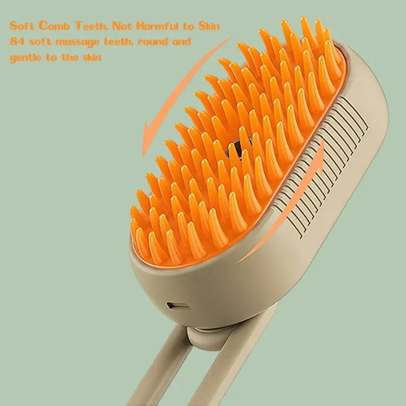 Steamy Dog Brush Electric Spray Cat Hair Brush 3 in1 Dog Steamer Brush for Massage Pet Grooming Removing Tangled and Loose Hair